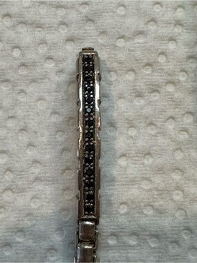 Men's Silver Black Accent Bracelet - Brand:
